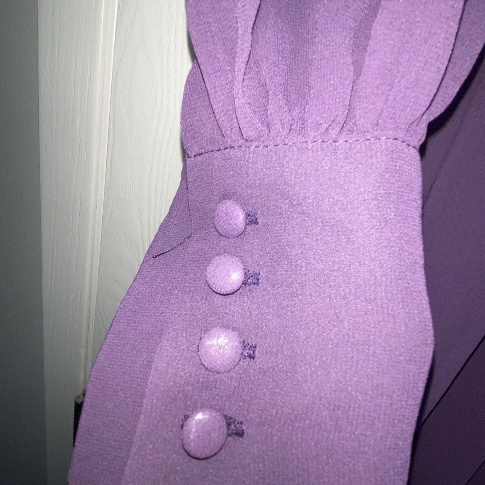 Alisastyle Purple Cottagecore‎ Maxi Dress Medium Sheer Sleeve Boho Formal Dress